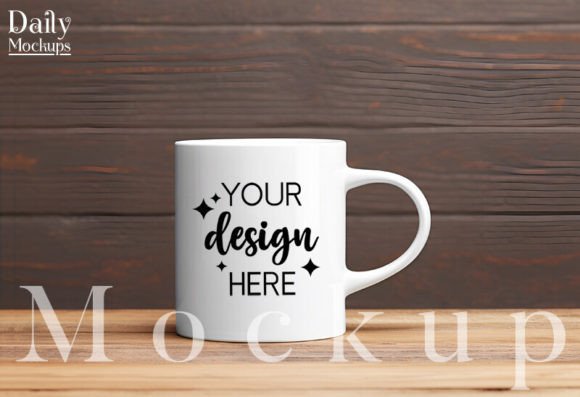 Download White Ceramic Mug Mockup on Wooden Floor - White ceramic mug mockup Collection