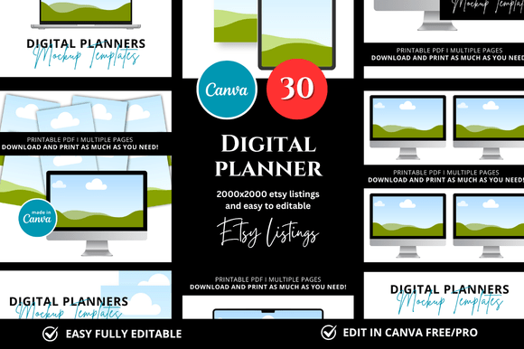 Download 30 Digital Planner Etsy Mockup - Digital Collection